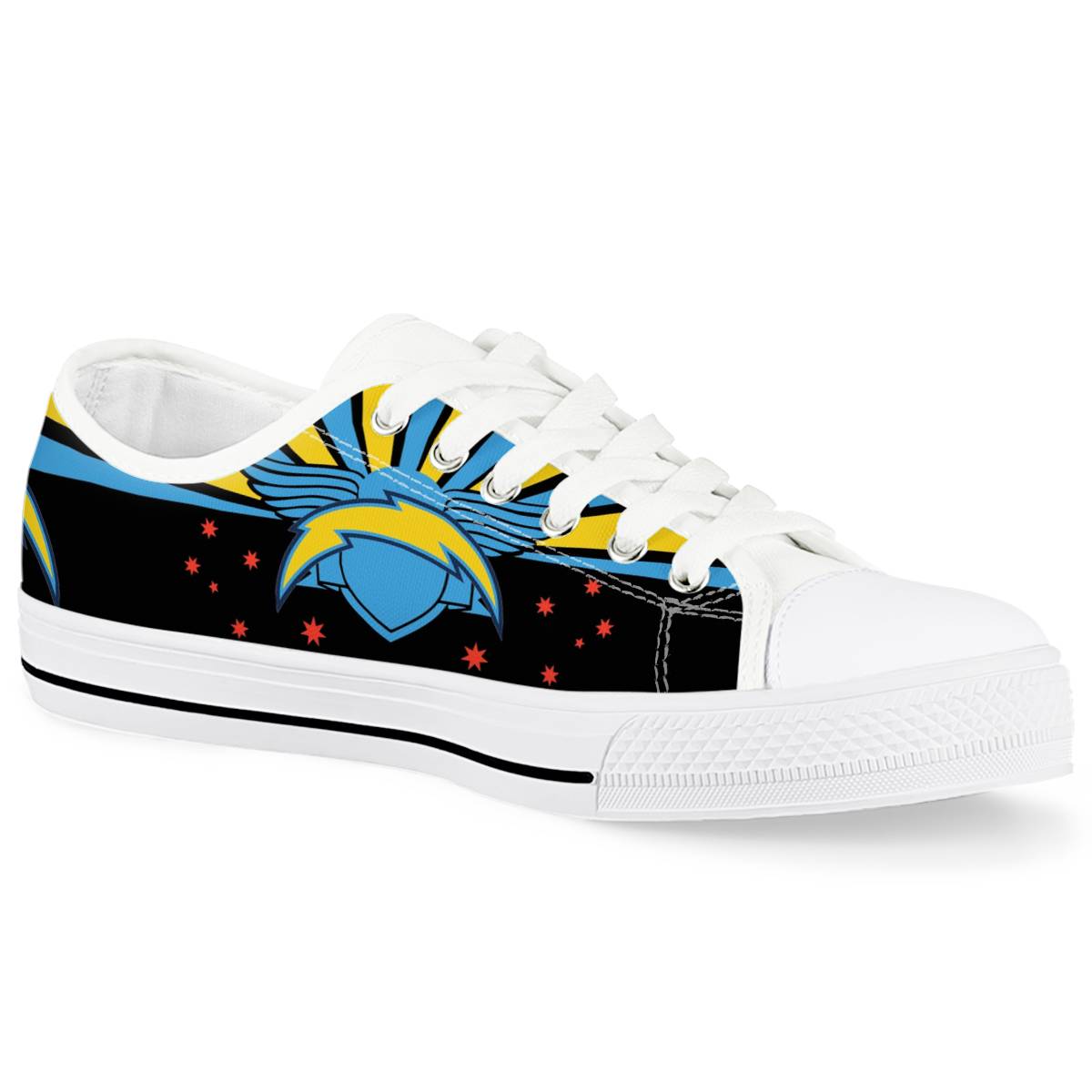Women's Los Angeles Chargers Low Top Canvas Sneakers 004 Women's Los Angeles Chargers Low Top Canvas Sneakers 004